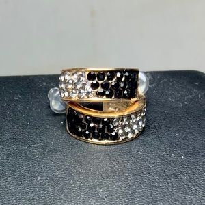 Black and White CZ Stone Small Huggies NEW!